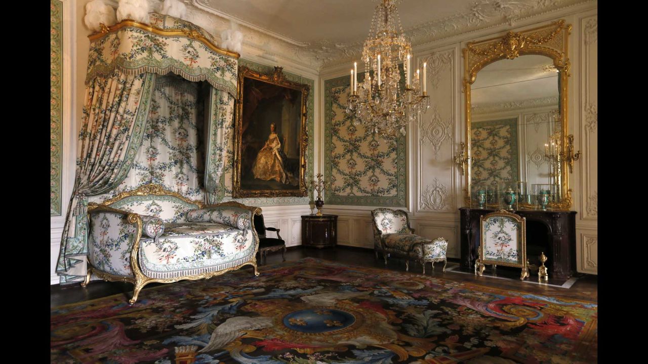 The bedroom of Madame Victoire. This room is part of the newly restored and refurnished apartments of Mesdames, as Louis XV's daughters were known. They were reopened in April 2013. 