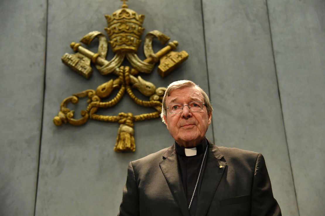 Pell makes a statement at the Holy See Press Office, Vatican City on June 29, 2017 after being charged with historical child sex offences.