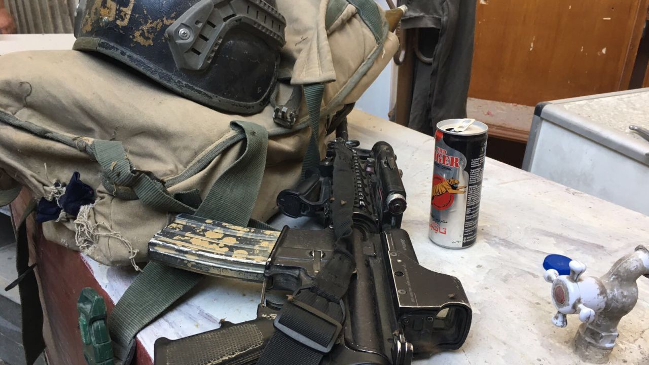 Iraqi forces rely on assault rifles, protective helmets and energy drinks.