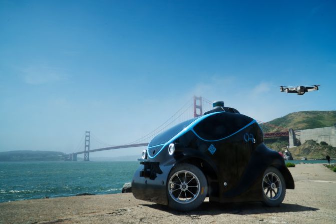 The O-R3 by Singaporean manufacturer OTSAW on display next to the Golden Gate Bridge, San Francisco. Dubai Police have ordered their first unit, set to hit the streets before the end of the year. The ground unit houses a drone, the two working together as a surveillance and tracking solution. The manufacturer told CNN Dubai Police have agreed in principal to lease up to 100 units by 2020.