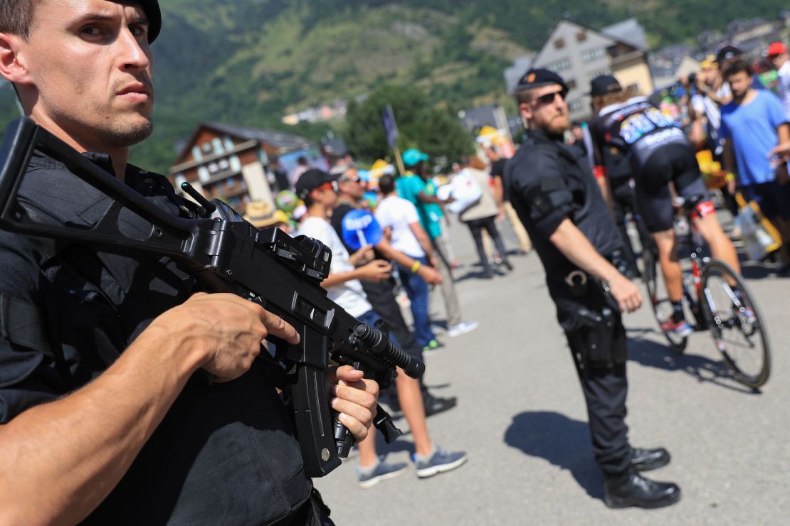 Security has once again been heightened with French special forces at every stage.