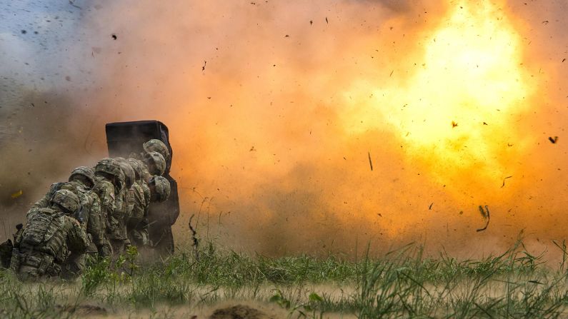 Army engineers conduct demolition training in Bemowo Piskie, Poland, Thursday, June 8. The training is part of Saber Strike 17, a multinational initiative of the U.S. Army designed to enhance the NATO alliance throughout the Baltic region and Poland. 