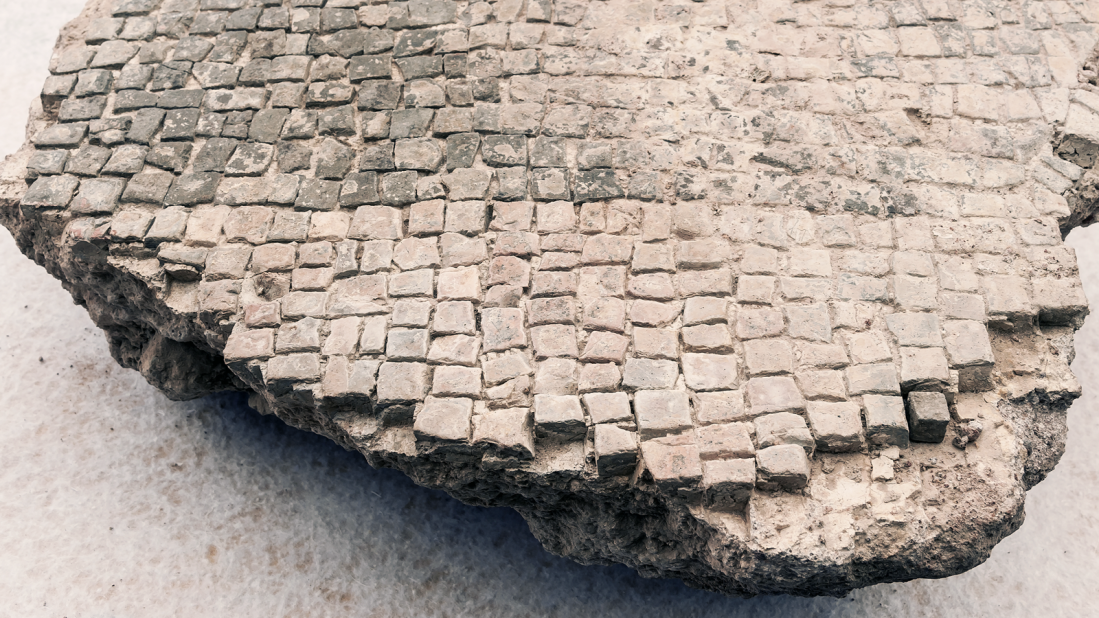 Other finds include a fragment of mosaic flooring...