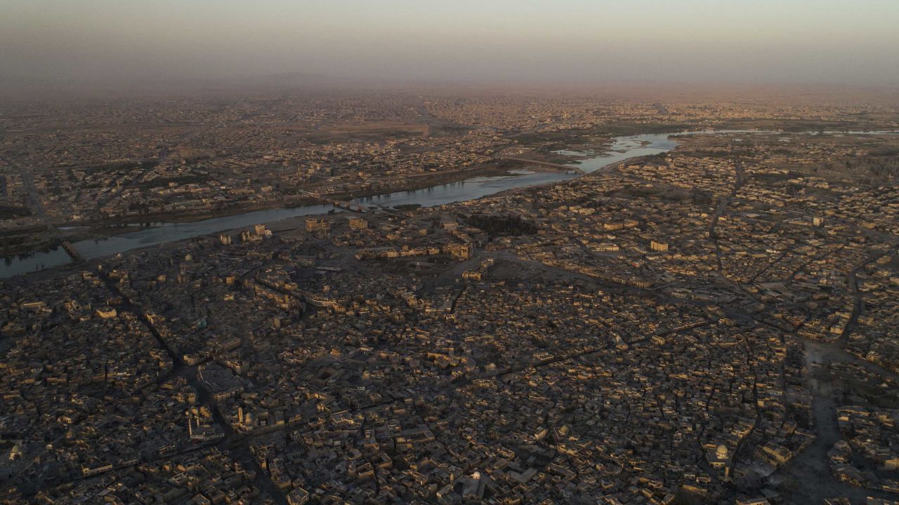 The Tigris river separates the east, top, and west side of Mosul.
