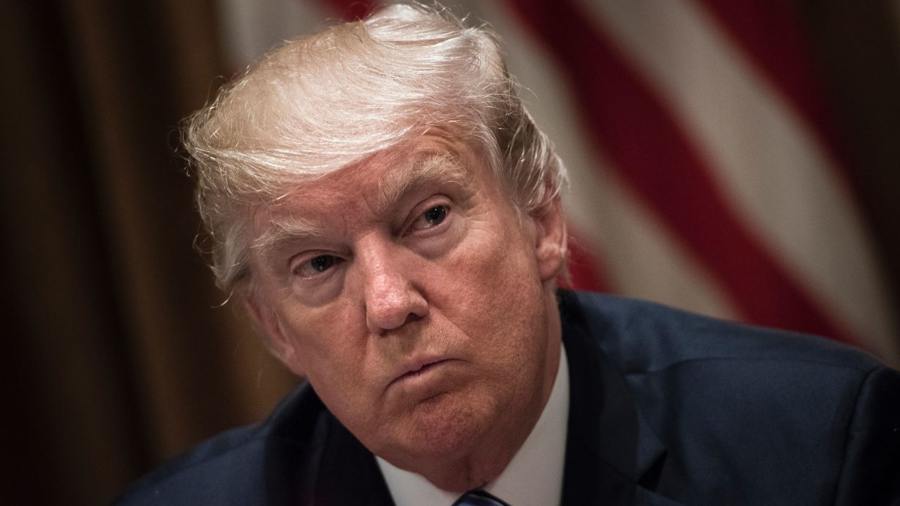 US President Donald Trump waits for a meeting with South Korea's President Moon Jae-in and others in the Cabinet Room of the White House June 30, 2017 in Washington, DC. / AFP PHOTO / Brendan Smialowski        (Photo credit should read BRENDAN SMIALOWSKI/AFP/Getty Images)