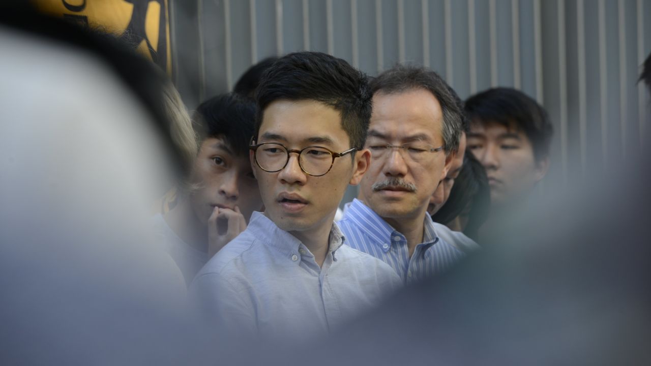 Hong Kong lawmaker Nathan Law at a press conference on June 30.
