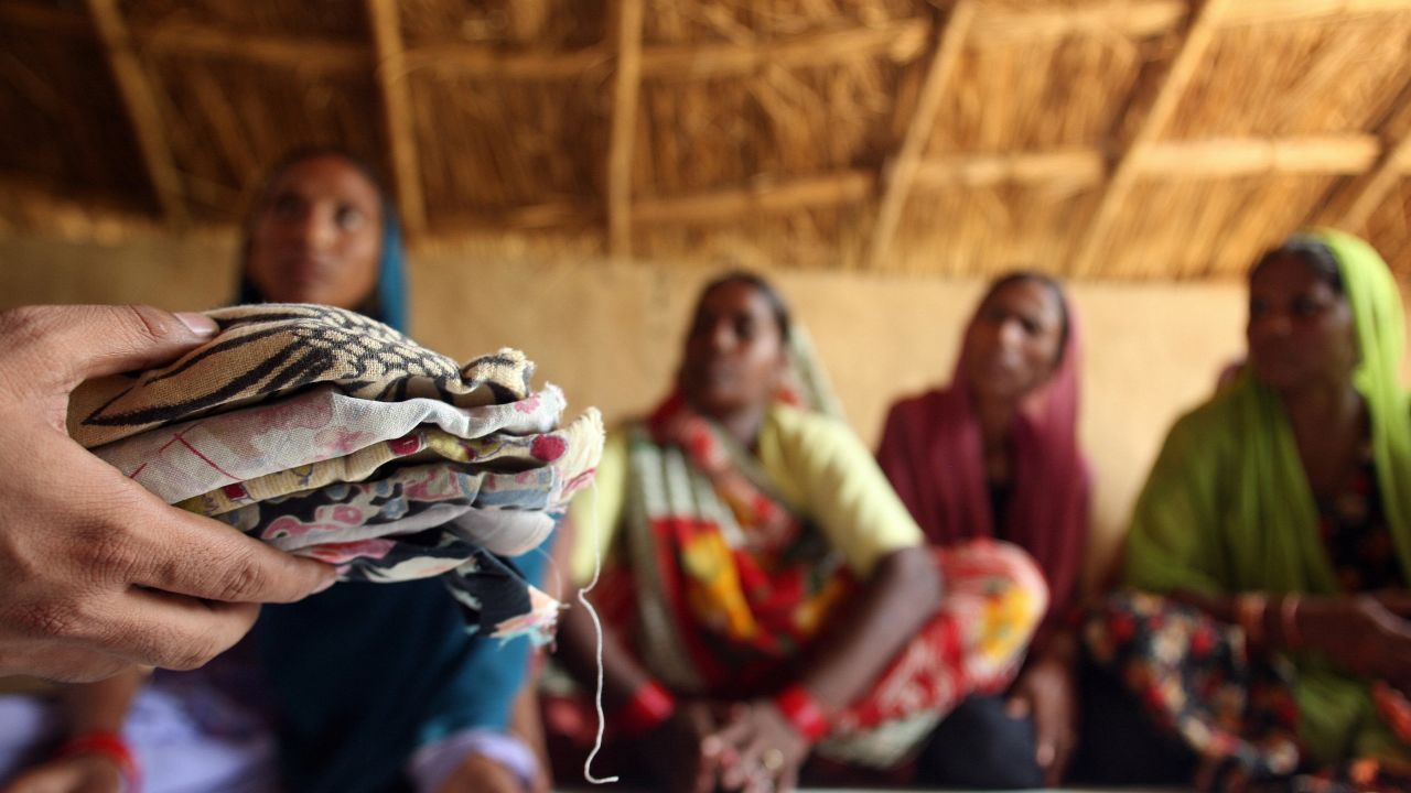 Many Indian women make do with little more than scraps of old cloth when menstruating, often risking their health, say aid workers.