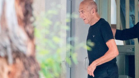 Former Israeli Prime Minister Ehud Olmert leaves prison Sunday after being granted parole.