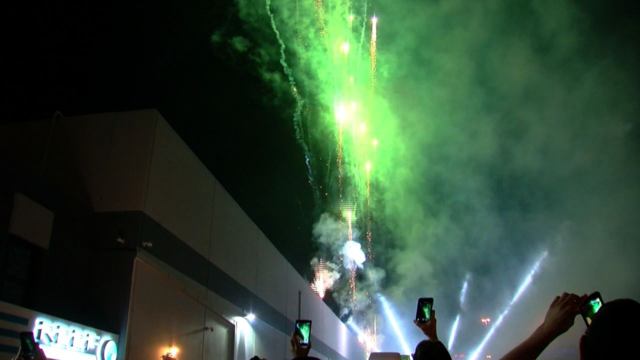 Fireworks in Las Vegas celebrate the opening of recreational marijuana sales in Nevada