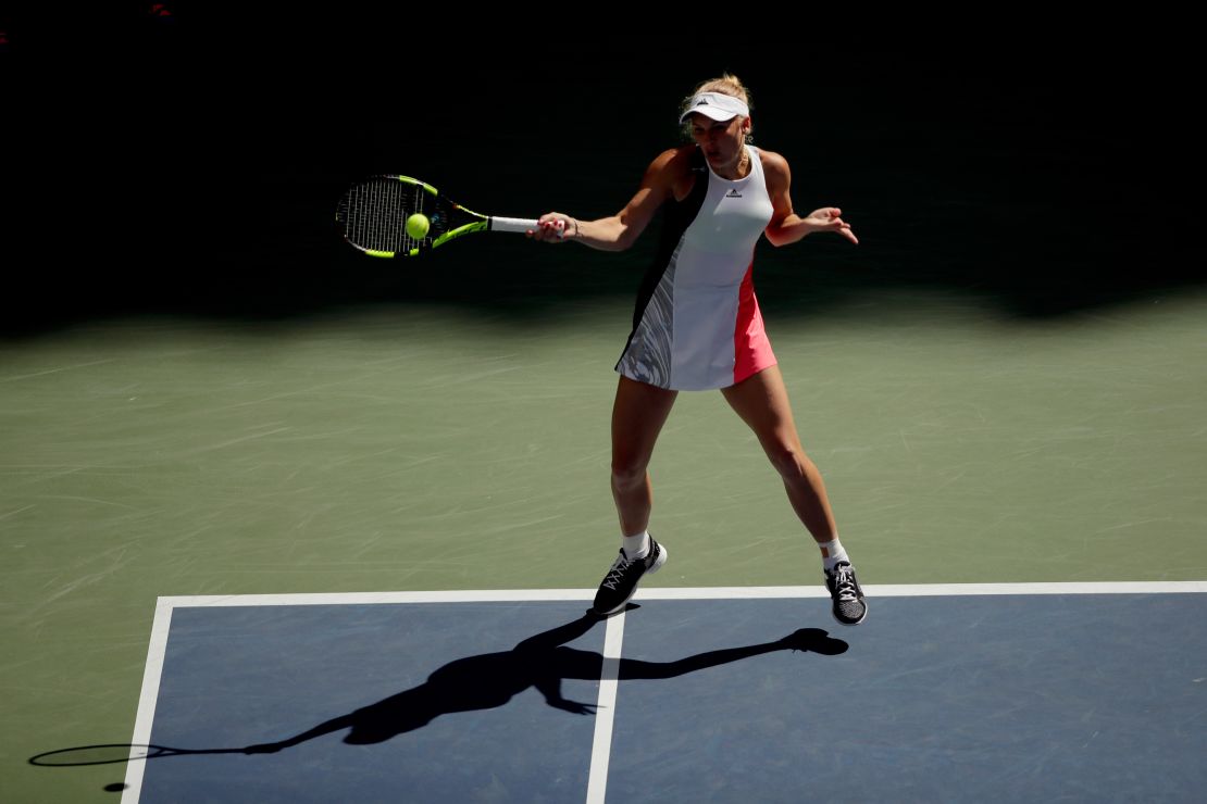 Caroline Wozniacki sporting one of McCartney's Adidas dresses at last year's US Open. 