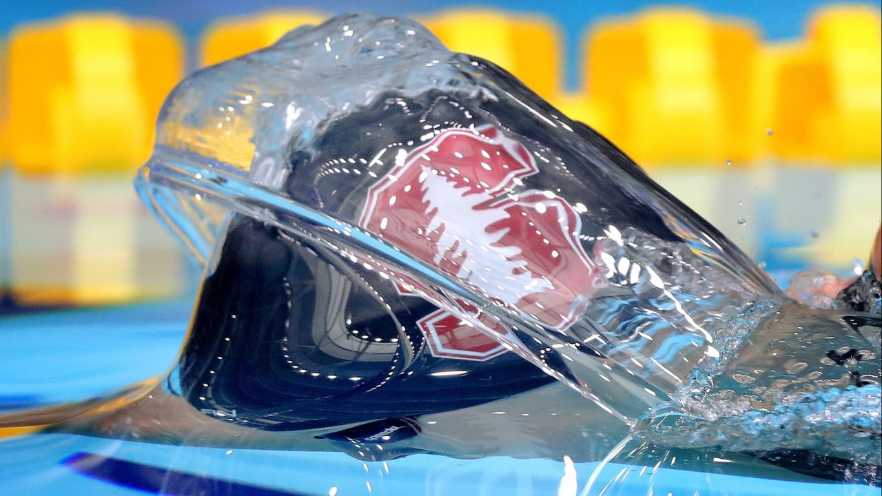 Katie Ledecky swims the 800-meter freestyle during USA Swimming's National Championships on Tuesday, June 27. Ledecky, a five-time Olympic gold medalist and the world-record holder in the 800, won the race by nearly nine seconds.