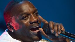 Senegalese-American rapper Akon performing during the 14th edition of the Mawazine music festival in Rabat. 