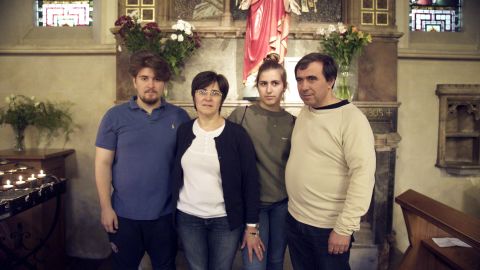 The Alves family -- Tiago, Fatima, Ines and Miguel -- are active members of their church.