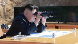 This picture taken and released on July 4, 2017 by North Korea's official Korean Central News Agency (KCNA) shows North Korean leader Kim Jong-Un inspecting the test-fire of intercontinental ballistic missile Hwasong-14 at an undisclosed location.
North Korea declared on July 4 it had successfully tested its first intercontinental ballistic missile -- a watershed moment in its push to develop a nuclear weapon capable of hitting the mainland United States. / AFP PHOTO / KCNA VIA KNS / STR / South Korea OUT / REPUBLIC OF KOREA OUT   ---EDITORS NOTE--- RESTRICTED TO EDITORIAL USE - MANDATORY CREDIT "AFP PHOTO/KCNA VIA KNS" - NO MARKETING NO ADVERTISING CAMPAIGNS - DISTRIBUTED AS A SERVICE TO CLIENTS
THIS PICTURE WAS MADE AVAILABLE BY A THIRD PARTY. AFP CAN NOT INDEPENDENTLY VERIFY THE AUTHENTICITY, LOCATION, DATE AND CONTENT OF THIS IMAGE. THIS PHOTO IS DISTRIBUTED EXACTLY AS RECEIVED BY AFP. 
 / STR/AFP/Getty Images