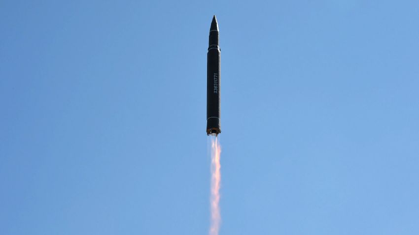 This picture taken and released on July 4, 2017 by North Korea's official Korean Central News Agency (KCNA) shows the test-fire of the intercontinental ballistic missile Hwasong-14 at an undisclosed location.
North Korea declared on July 4 it had successfully tested its first intercontinental ballistic missile -- a watershed moment in its push to develop a nuclear weapon capable of hitting the mainland United States. / AFP PHOTO / KCNA VIA KNS / STR / South Korea OUT / REPUBLIC OF KOREA OUT   ---EDITORS NOTE--- RESTRICTED TO EDITORIAL USE - MANDATORY CREDIT "AFP PHOTO/KCNA VIA KNS" - NO MARKETING NO ADVERTISING CAMPAIGNS - DISTRIBUTED AS A SERVICE TO CLIENTS
THIS PICTURE WAS MADE AVAILABLE BY A THIRD PARTY. AFP CAN NOT INDEPENDENTLY VERIFY THE AUTHENTICITY, LOCATION, DATE AND CONTENT OF THIS IMAGE. THIS PHOTO IS DISTRIBUTED EXACTLY AS RECEIVED BY AFP. 
 / STR/AFP/Getty Images