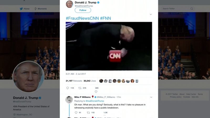 cnn funny cartoon video of trump wrestling