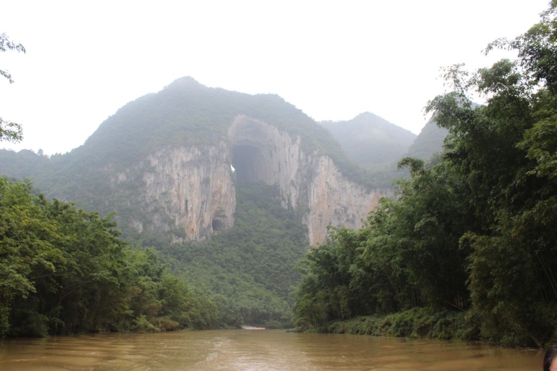 The stunning karst scenary near the Guizhou cave. 