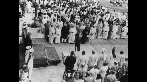 Jinnah is sworn in as the first Governor-General of the new Muslim nation of Pakistan at Government House in Karachi, Pakistan, on August 17, 1947. 