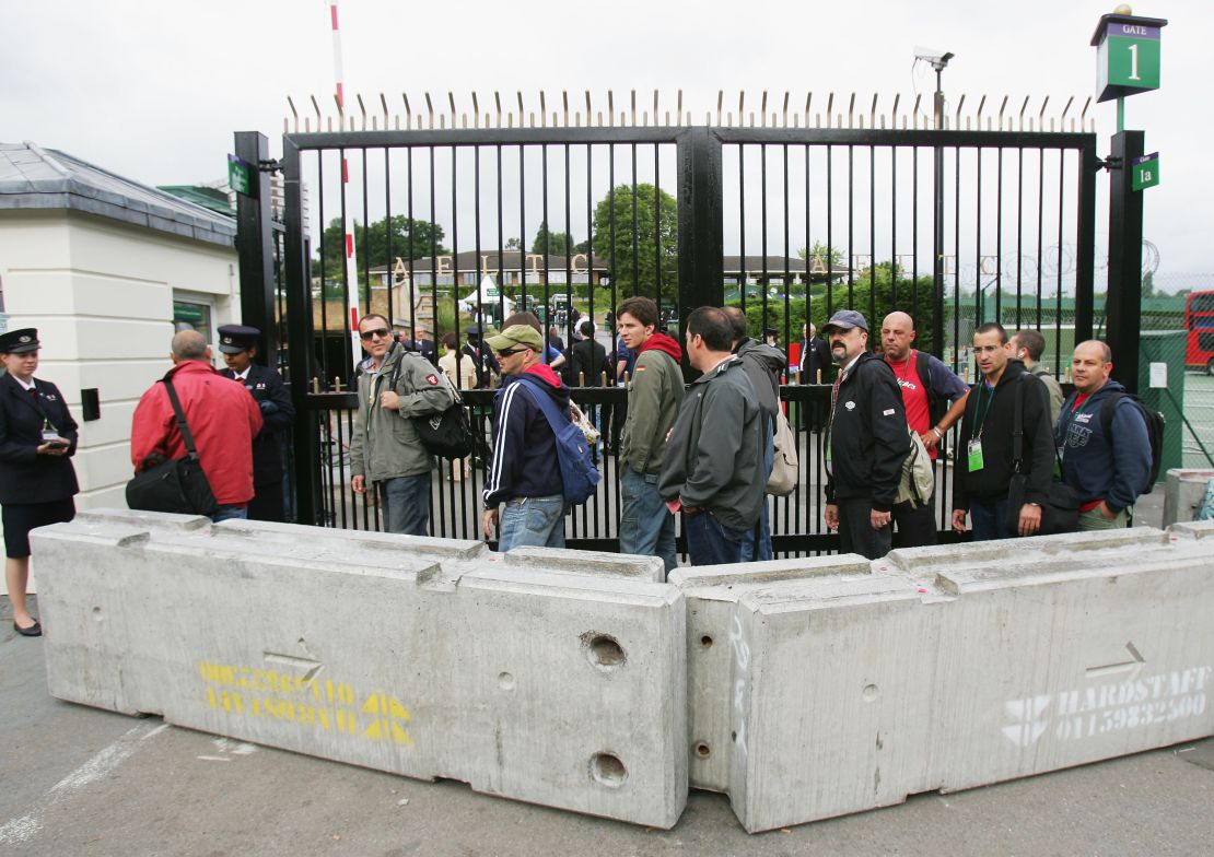 Concrete blocks are an added security measure at this year's Wimbledon 