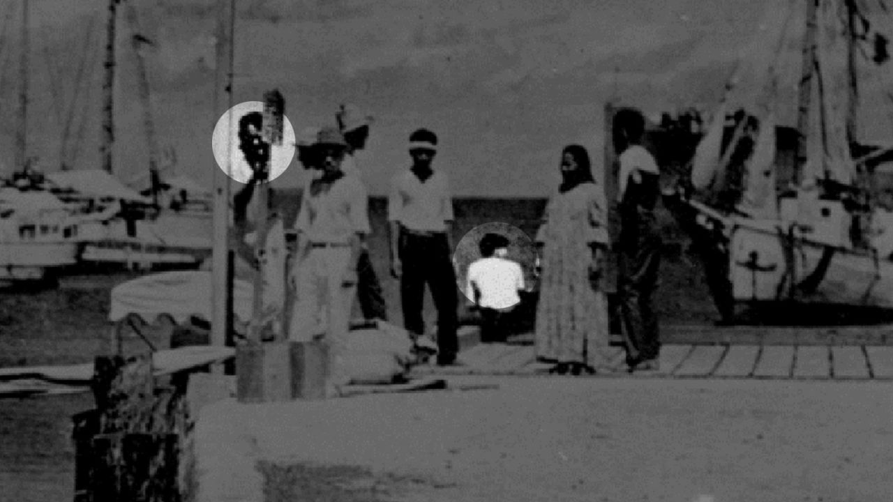 A new History Channel documentary claims the figure highlighted at left is Fred Noonan and the person sitting, facing away from camera, is Amelia Earhart.