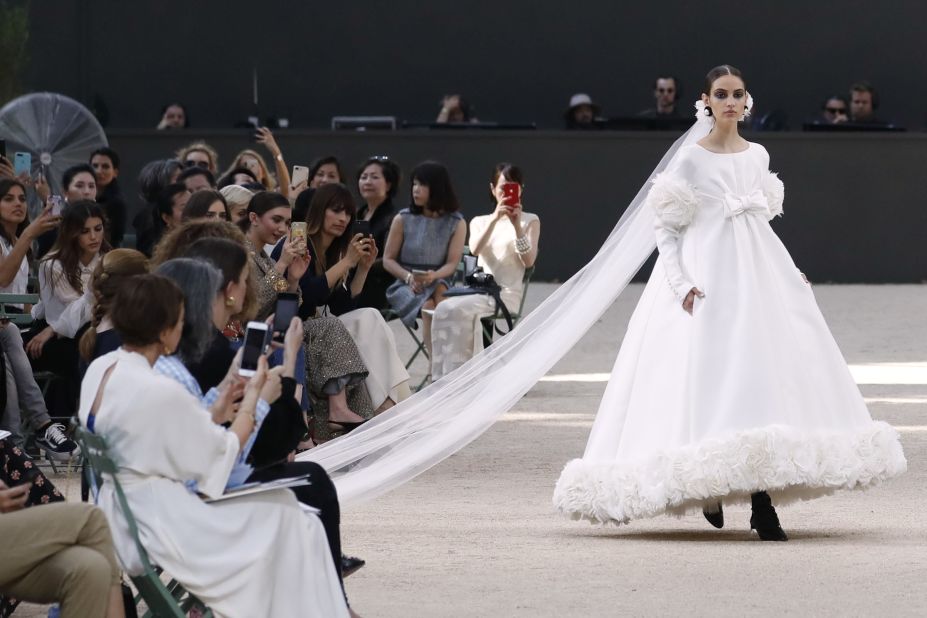 As per tradition, a wedding dress is shown as the final piece on most couture catwalks. 