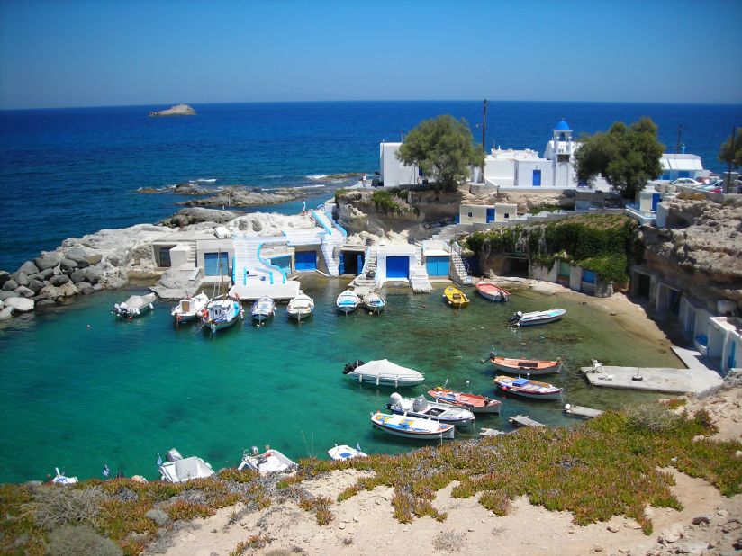 <strong>Mantrakia:</strong> Another Greek fishing village featuring 'syrmata' -- boatsheds carved into the rock -- a short distance from the pebbly Sykia beach on the west side of the island.