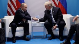 President Donald Trump shakes hands with Russian President Vladimir Putin at the G20 Summit, Friday, July 7, 2017, in Hamburg. (AP Photo/Evan Vucci)