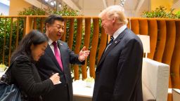 Trump Xi smiling