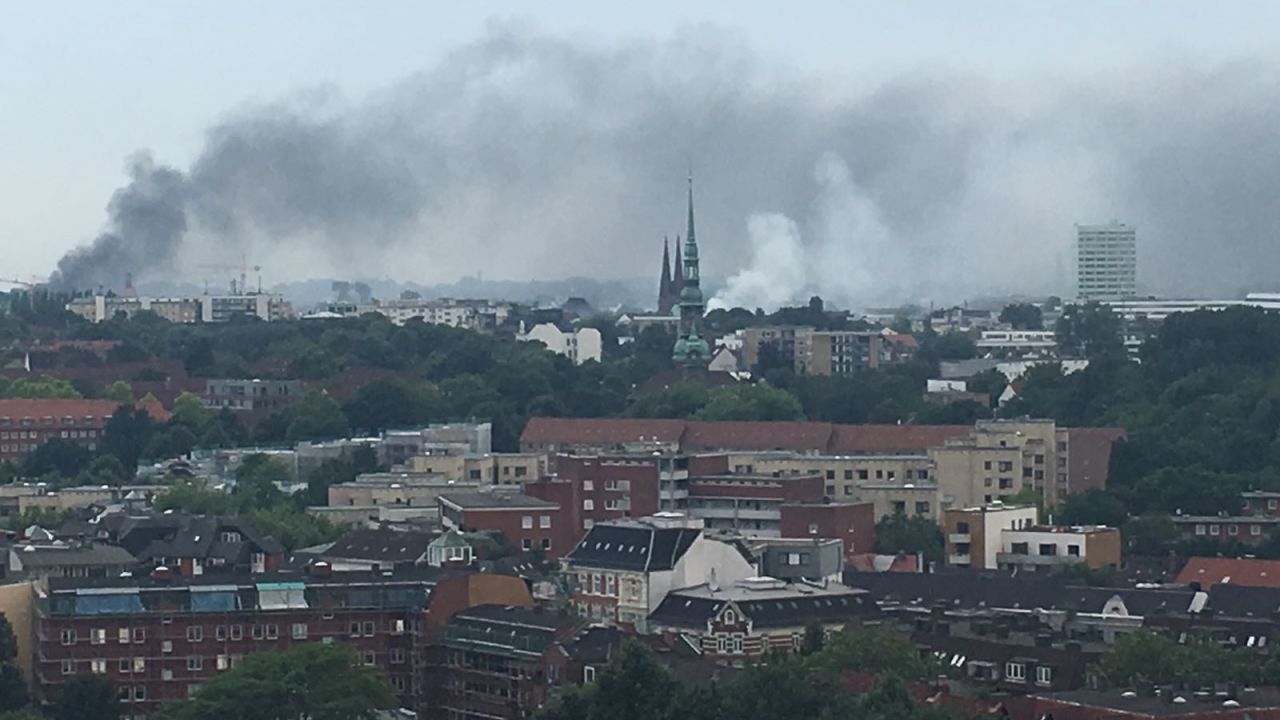 Police say protesters have set vehicles and other objects on fire in Hamburg.