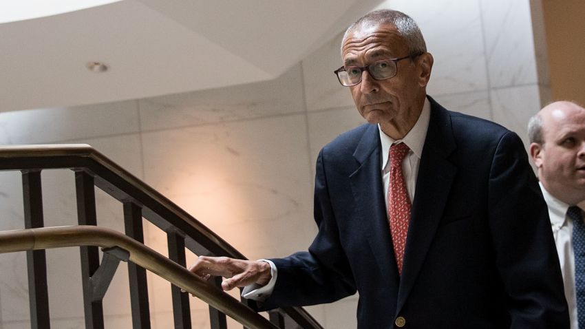 WASHINGTON, DC - JUNE 27: Former Hillary Clinton Campaign Chairman John Podesta exits after meeting with the House Intelligence Committee on Capitol Hill, June 27, 2017 in Washington, DC. Podesta's personal email account was hacked in the final months of the 2016 campaign and later published on WikiLeaks. (Photo by Drew Angerer/Getty Images)