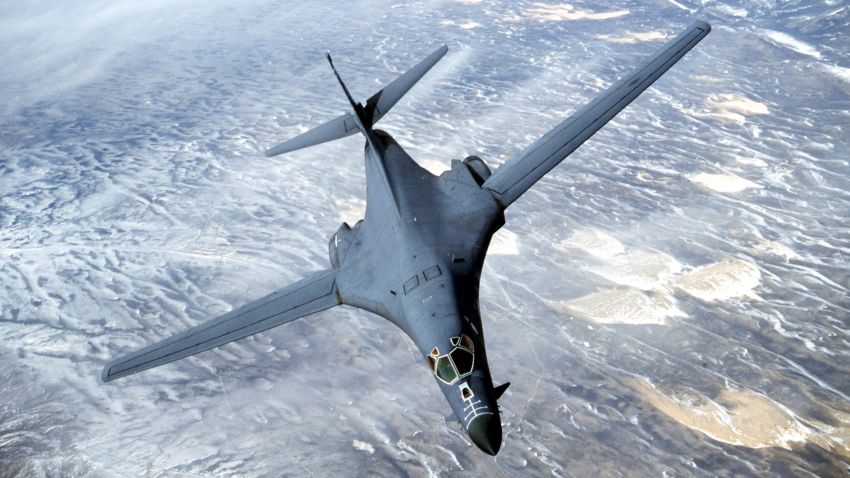 A B-1B Lancer from the U.S. Air Force 28th Air Expeditionary Wing heads out on a combat mission in support of strikes on Afghanistan in this image released December 7, 2001. A B-1 Bomber, similar to the one shown here, has gone down in the Indian Ocean December 12, 2001 according to a Pentagon spokesman. According to early reports, the crew of the aircraft was rescued. (Photo Courtesy USAF/Getty Images)