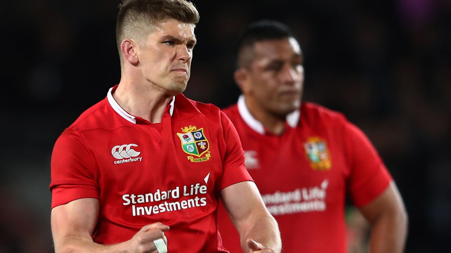 Owen Farrell kicked 12 points for the Lions, including the penalty to level the match at 15-15.