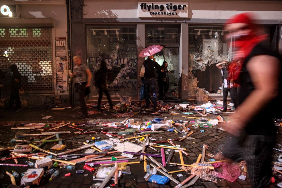 Multiple shops were looted and destroyed.