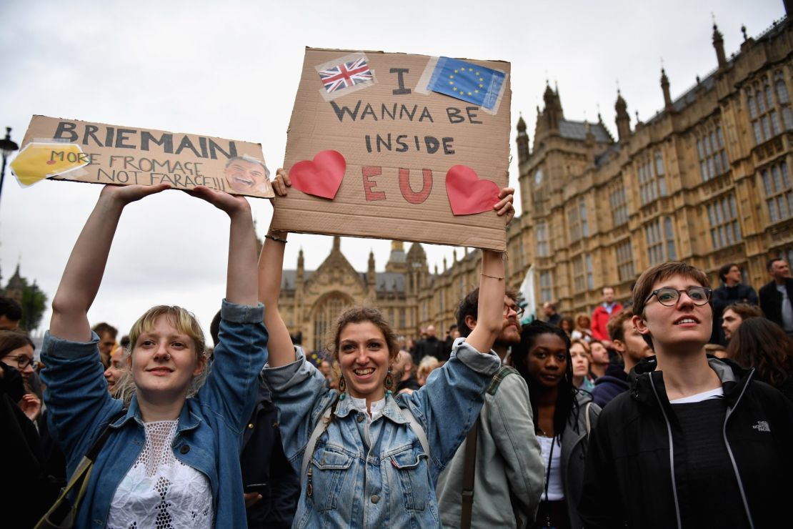 Students and young people have been some of the most vocal anti-Brexit protesters across Europe.