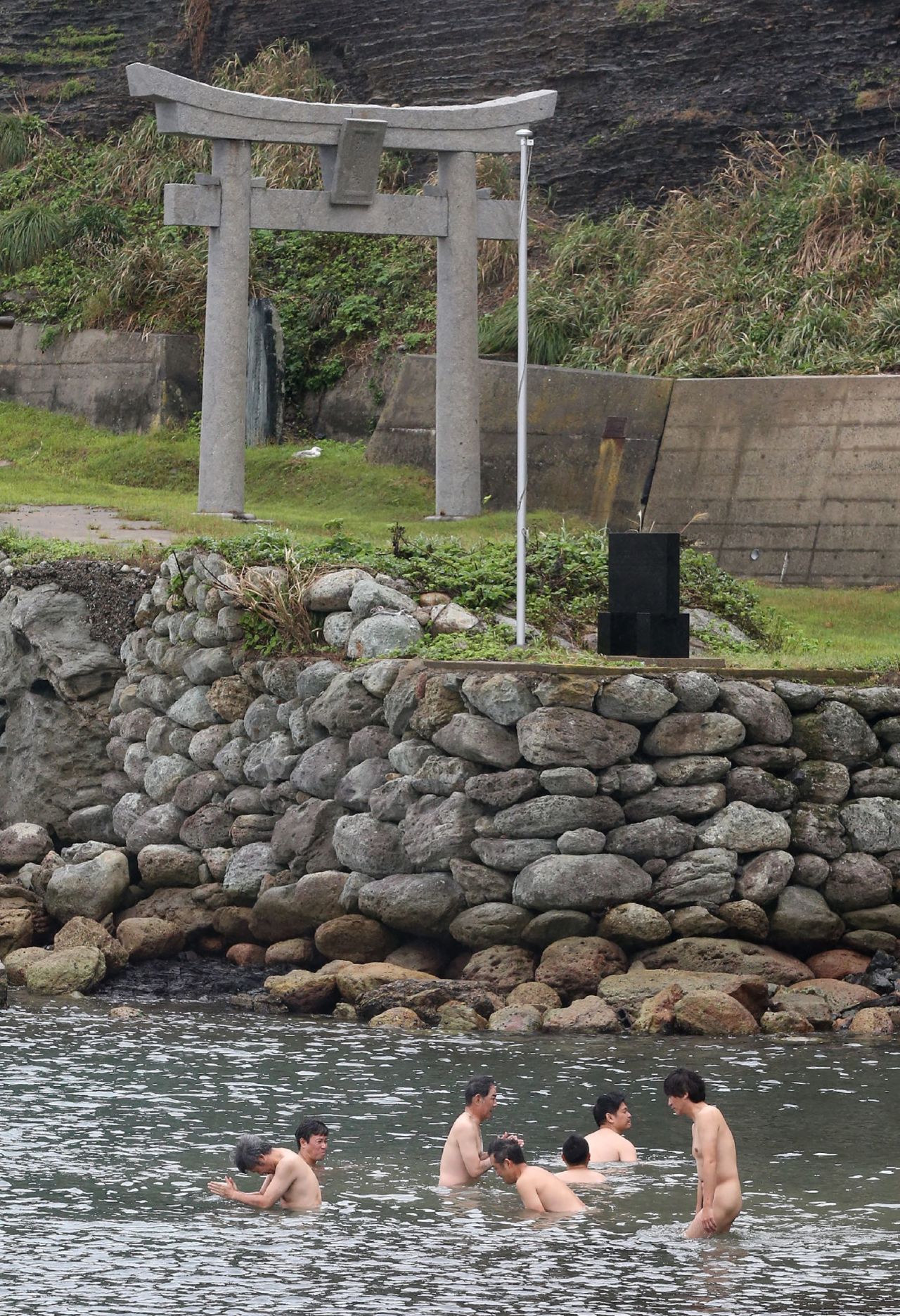 Men can only enter Okinoshima island after purifying themselves with sea water.