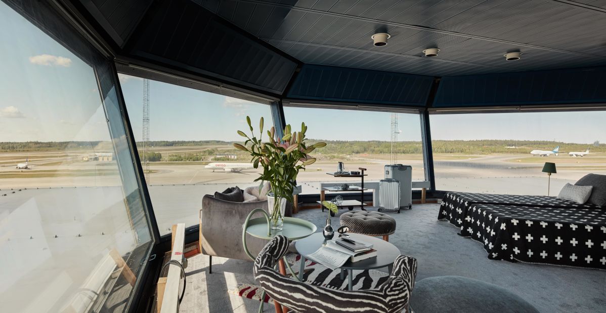 <strong>Living the high life:</strong> Stockholm Arlanda Airport has teamed up with vacation rental company HomeAway and Swedavia to create a luxury apartment in the airport's disused flight control tower.