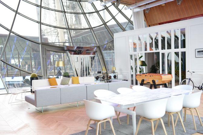 <strong>French connection:</strong> HomeAway are renowned for transforming inventive spaces -- in 2016, the company transformed the Eiffel Tower's unused conference room into a luxury apartment, pictured here, which was also available to rent through a competition.
