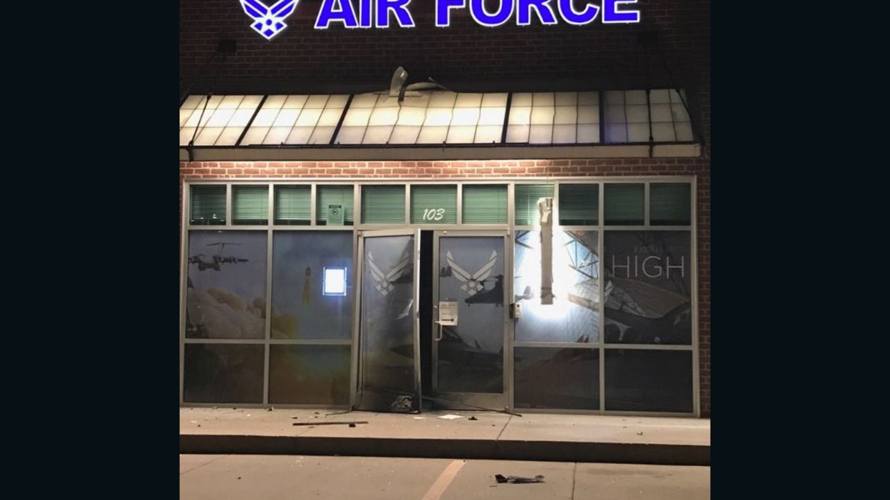 A bomb exploded at a US Air Force recruitment center in Bixby, Oklahoma, on Monday night. 