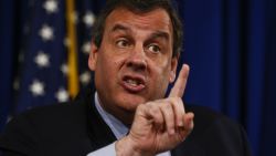 TRENTON, NJ - MARCH 3:   New Jersey Gov. Chris Christie fields questions at a wide-ranging news conference, March 3, 2016 at the Statehouse in Trenton, New Jersey.  Christie defended his endorsement of Donald Trump for president amid calls for him to resign.   (Photo by Jeff Zelevansky/Getty Images)