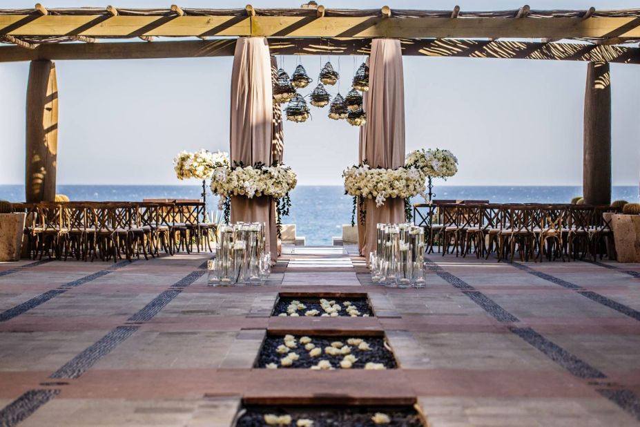 <strong>For a beach wedding -- The Resort at Pedregal, Mexico:</strong> Ceremonies take place on the beach itself, or on one of the resort's sweeping oceanfront terraces. 