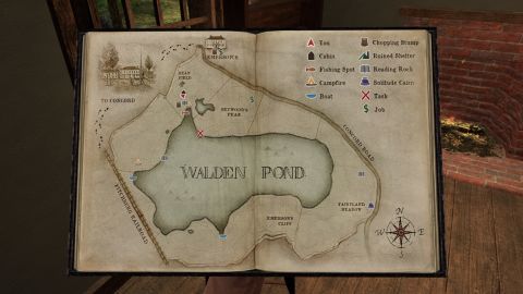 The map in Thoreau's video game journal has GPS. It marks where you are in relation to fixed objects.