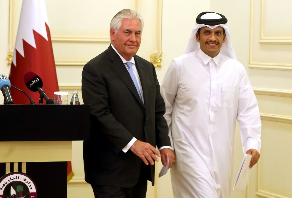 US Secretary of State Rex Tillerson held talks with Qatari Foreign Minister Sheikh Mohammed bin Abdulrahman Al-Thani on Tuesday.