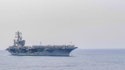 170709-N-OW182-041 

BAY OF BENGAL (July 9, 2017) The aircraft carrier USS Nimitz (CVN 68) anchors off the coast of India in preparation for Malabar 2017. Malabar 2017 is the latest in a continuing series of exercises between the Indian Navy, Japan Maritime Self Defense Force and U.S. Navy that has grown in scope and complexity over the years to address the variety of shared threats to maritime security in the Indo-Asia-Pacific region. (U.S. Navy photo by Mass Communication Specialist 2nd Class Jacob M. Milham)