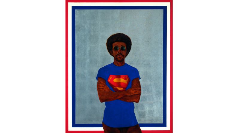 "Icon for My Man Superman (Superman Never Saved any Black People -- Bobby Seale)" (1969) by Barkley L. Hendricks