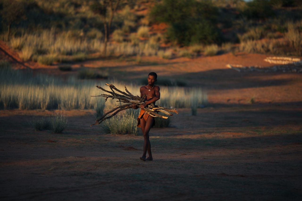 The landscape is on the border of Kalahari Gemsbok National Park (KPNG). Many of the Khomani San groups were <a href="http://edition.cnn.com/2011/WORLD/africa/01/20/botswana.bushmen/">forcibly removed from their ancestral land in 2002 </a>by neighboring Botswana's government to make way for diamond mining, threatened their nomadic way of life. 