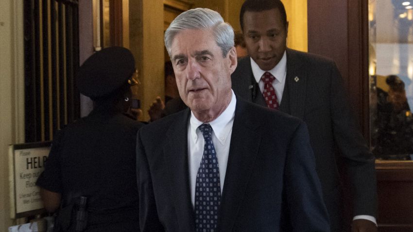 Former FBI Director Robert Mueller, special counsel on the Russian investigation, leaves the US Capitol building following a meeting with members of the US Senate Judiciary Committee on June 21, 2017. 