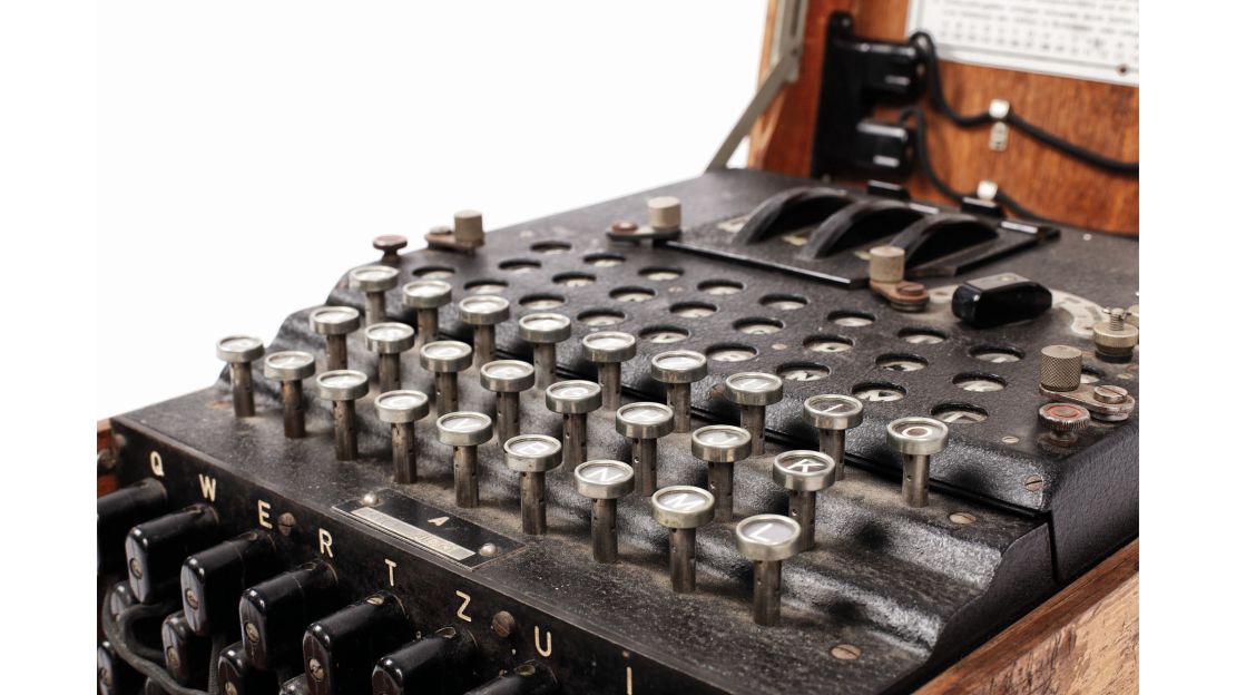 Enigma machines were used by the Axis powers to encode and decode secret messages during WWII.