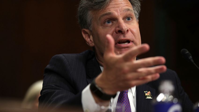 WASHINGTON, DC - JULY 12:  FBI Director nominee Christopher Wray testifies during his confirmation hearing before the Senate Judiciary Committee July 12, 2017 on Capitol Hill in Washington, DC. If confirmed, Wray will fill the position that has been left behind by former director James Comey who was fired by President Donald Trump about two months ago.  (Photo by Alex Wong/Getty Images)