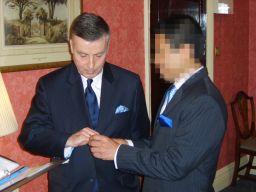 John Walker and his then partner at their civil partnership ceremony in 2006. This image, obtained by CNN, was originally blurred by Walker in order to protect the identity of his husband.