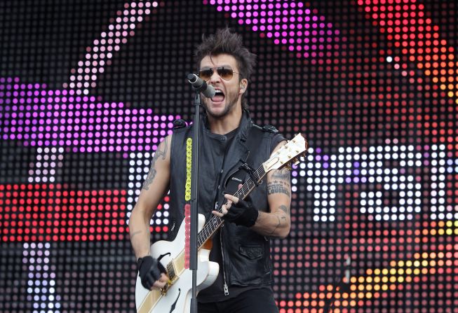 Martin Johnson, of Boys Like Girls, performs on stage during South Korea's <a href="index.php?page=&url=http%3A%2F%2Fpentaportrock.com%2F" target="_blank" target="_blank">Incheon Pentaport Rock Festival</a> in 2014. This August, the festival returns with acts from British indie band Bastille and French electronic music act Justice.